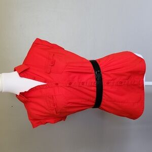 Worthington Sleeveless Belted Bouse Size Small Red